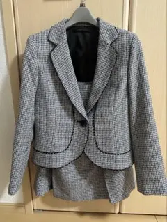 15号 グレー系チェック セレモニー スーツセット