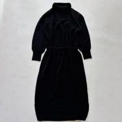 E hyphen world gallery ニットワンピ 黒 F（C721）