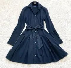 現行 ポロラルフローレン 大きいサイズ シャツワンピース リボンベルト Aライン