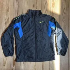 NIKE ナイキ M 黒 青 裏メッシュ ZIP ウインドブレーカー