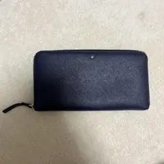 【未使用級】モンブラン　長財布　黒 ラウンドジップ　イタリア製　本革　シボ　星 未使用級】モンブラン 長財布 黒 ラウンドジップ イタリア製 本革 シボ