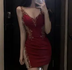 ROBE de FLEURS Glossy ナイトドレス ワインレッド S - メルカリ
