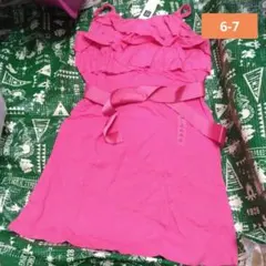 ギャップキッズ　キャミソールワンピース　女の子　6-7 ピンク