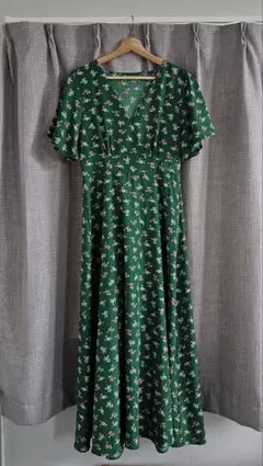 fifth グリーン フラワー ロングワンピース