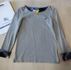 美品　バーバリーブルーレーベルホース刺繍付き長袖カットソー　38