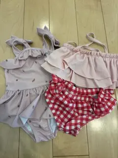 プティマイン　女の子用水着 フリルデザイン 90cm