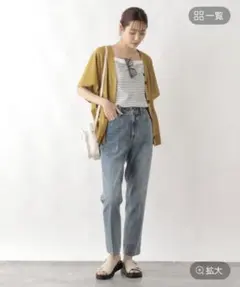 【GLOBAL WORK】 GOODデニム テーパードパンツ ブルー L