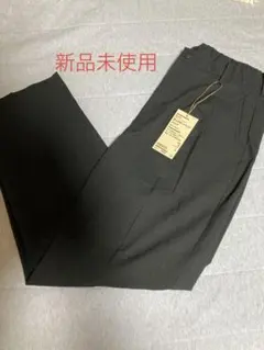 無印良品 風を通すタックテーパードパンツ 黒 L