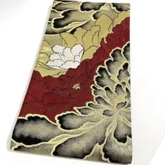 M315 振袖用　花舞袖　大牡丹　ロングサイズ　正絹　袋帯　極美品