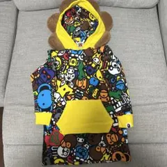 【美品】BAPEKIDSカラフルキャラクター柄ライオンフードパーカー110cm