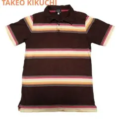 タケオキクチ TAKEO KIKUCHI ボーダー 半袖ポロシャツ Mサイズのサムネイル