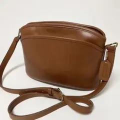 OLDCOACH ショルダーバッグ USA製 斜めがけ グラブタンレザー 茶