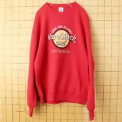 USA製JERZEES Hard Rock CAFEスウェットレッドM ss67