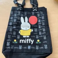 ミッフィー 手提げ袋 黒 キャンバス