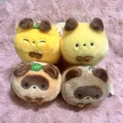 ころころきつねとたぬき　マスコットBC ぬいぐるみ　4体セット