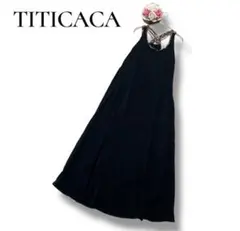 チチカカ　レディース　ノースリーブ　キャミワンピース　ロング　ブラック　黒　M