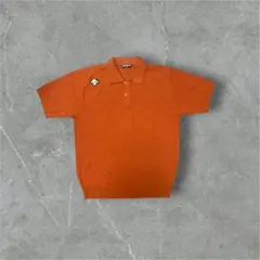 DESCENTE vintage 総柄 ポロシャツ y2k テック オレンジ Mのサムネイル
