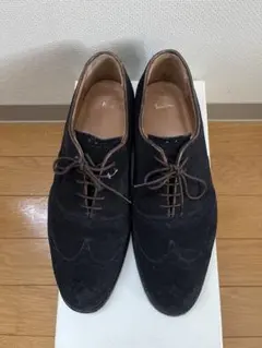 【エルメス（ジョンロブ製）】ウィングチップ レザーシューズ ダークブラウン エルメス（ジョンロブ製）】ウィングチップ レザーシューズ