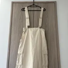 デニム　サロペット ワンピース　アイボリー