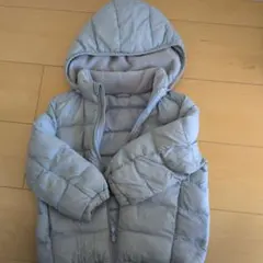 ライトグレー フード付きダウンコート 100cm