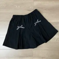 【140cm】ブラックキュロット｜リボンテープ付き×スカート見え ショートパンツ