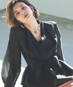 新品タグ 未着 ルイルエブティック シアーカシュクールデザイントップスブラウス