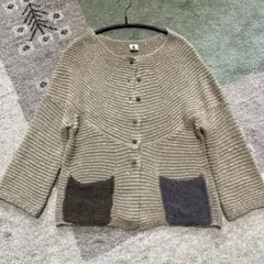 ロワズィール　デザインカーディガン　リネン