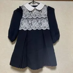 ネイビー レース付きドレス 110cm~