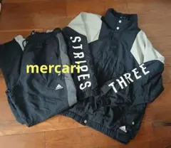 adidas常田大希着☆アディダスTHREESTRIPESジャージ上下セット黒