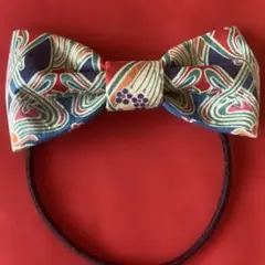 リバティプリント使用　リボンヘアゴム　ハンドメイド
