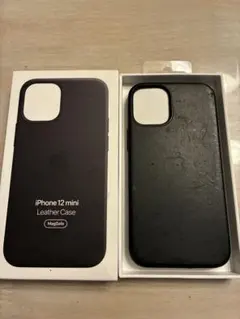 iPhone 12mini 純正レザーケース　ブラック　MagSafe対応のサムネイル