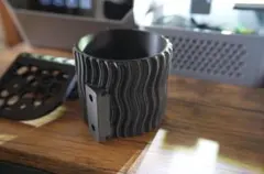 フェアレディZ Z34 カップホルダー WAVE柄 艶消し黒 3Dプリント製 