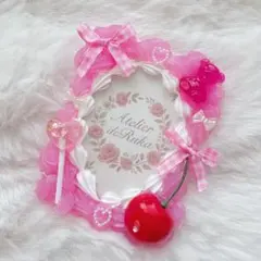 トレカケース　ホイップデコケース　B8 リボン　さくらんぼ　ピンク