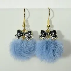 14kgfブルーオパライズドウッド・サファイアピアス/イヤリング 14Kgf】6mm ビルマ産サファイア ピアス・イヤリング／アレルギー対応