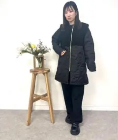 【新品】matute 袖が外せる2wayコート キルティング ボア ロングコート