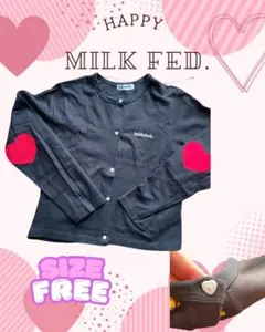 値下げ！美品 ミルクフェド ハートパッチ スウェットカーディガン