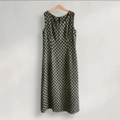 日本製 レリアン ワンピース ジャンパースカート ギンガムチェック ノースリーブ