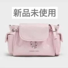 CHARLES & KEITH コットンキャンディピンク　リュック バッグのサムネイル