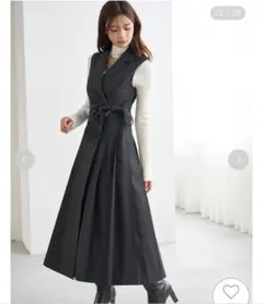 snidel Sustainableサイドプリーツテーラードワンピース