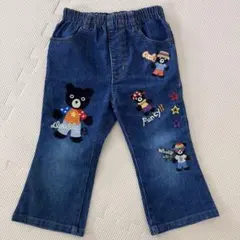 ミキハウス　mikihousedoubleb 90cm クマ刺繍デニムパンツ