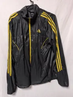 adidas ナイロンジャケット ウインドブレーカー 黒 メンズ XL