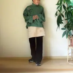 ふわふわファー くるみボタンスカート●ベージュ