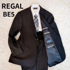 美品✨️REGALリーガル 洗えるメンズスーツセット　ブラック　ストライプ L