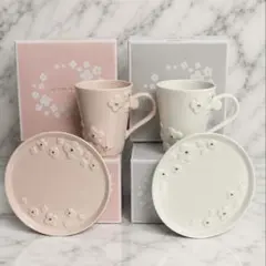 【箱あり新品未使用】BLOOM PLATE マグカップ プレート ピンクホワイトのサムネイル