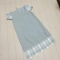 美品 フォクシー ニューヨーク ひざ丈ワンピース 40 M-L パフスリーブ