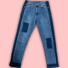 パッチワークデザイン デニムパンツ Mサイズ