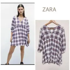 ZARA チェック柄 チュニック ワンピース