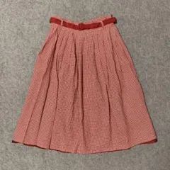 赤と白のギンガムチェック フレアスカート フィント Fi.n.t