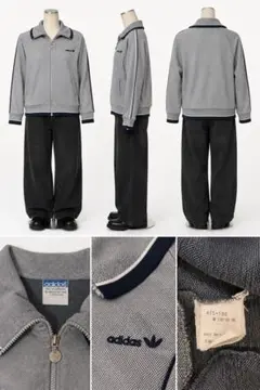 adidas アディダス 襟付き フルジップ ジャージM 希少