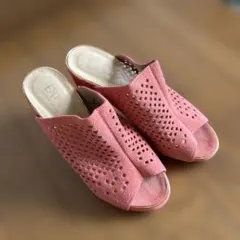 ESPERANZA ピンク スエード サンダル